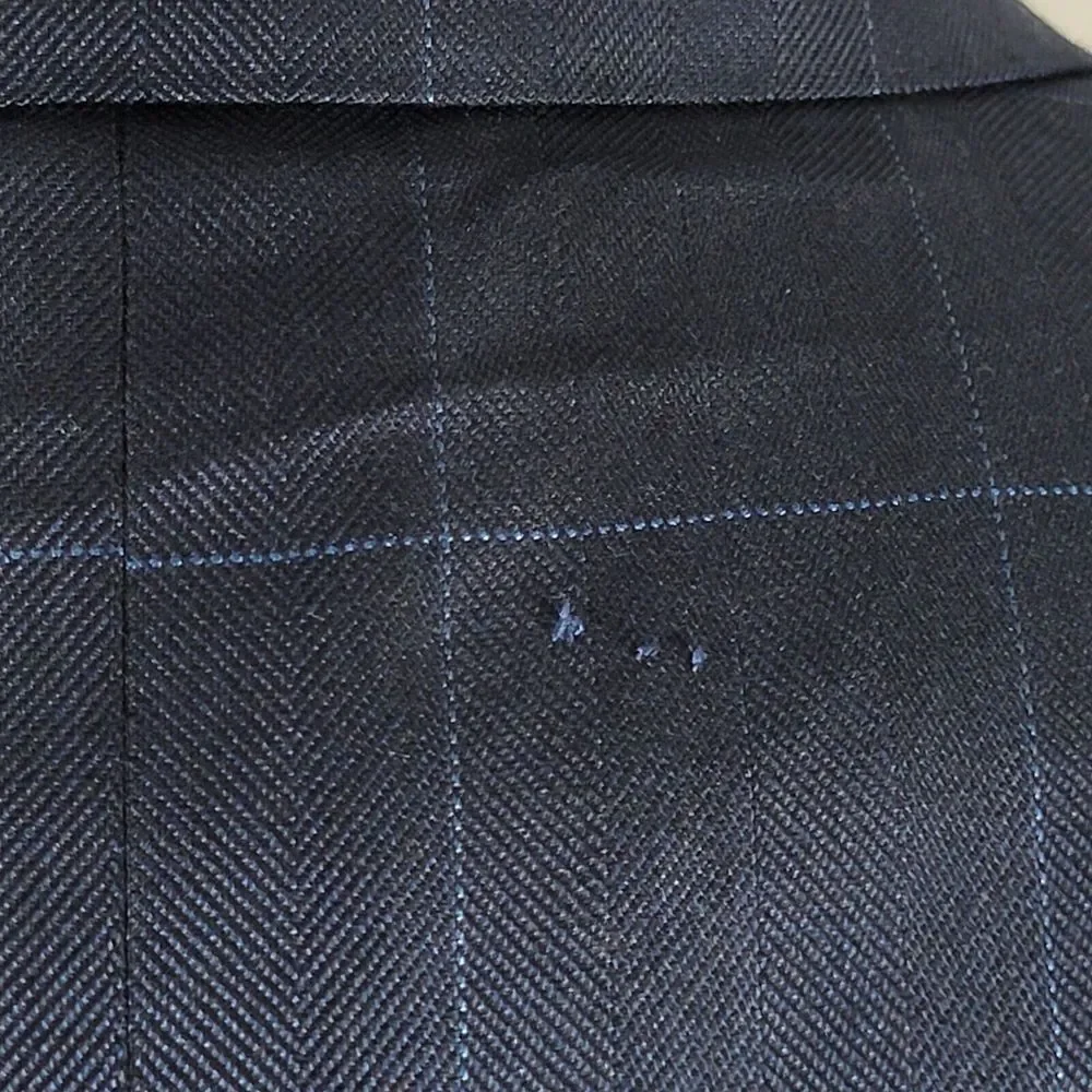Canali AL13320/00 Men's Sport Coat Blazer Two Button Navy‎ Plaid Silk Wool 52XL
